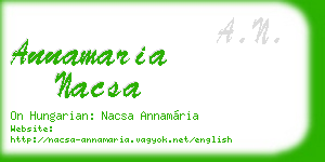 annamaria nacsa business card